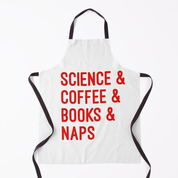 Item preview, Coffee and science and books and naps red font on white background designed and sold by UncleStuScience.
