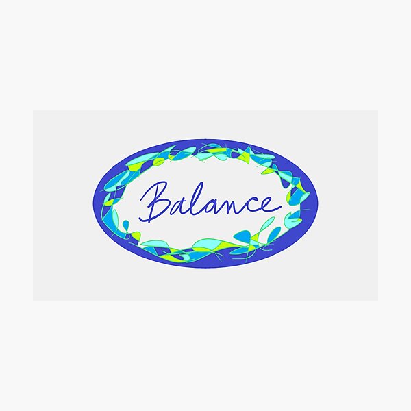 Blue Oval Balance Photographic Print
