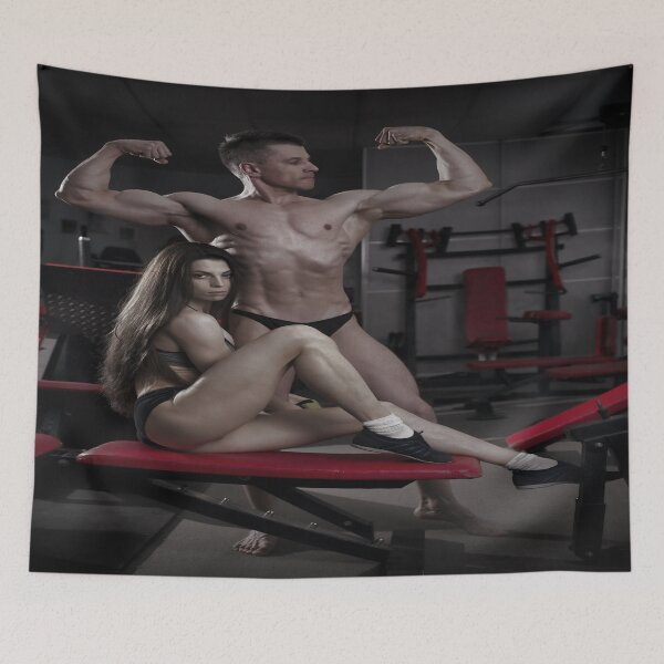 Item preview, Fitness Couple Posing Gym designed and sold by 108dragons.