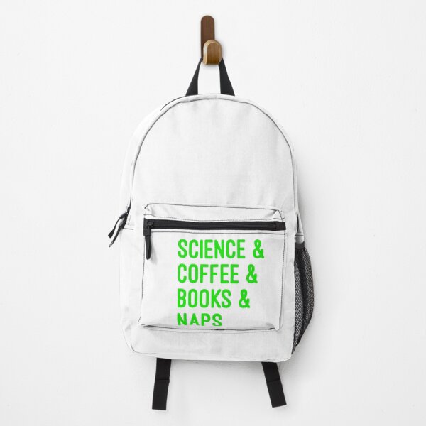 Item preview, Coffee and science and books and naps green font on white background designed and sold by UncleStuScience.