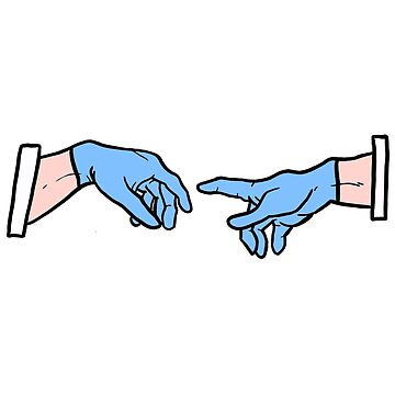 Artwork thumbnail, Michelangelo: Creation of Adam (Blue Gloves) by MedLabVibes