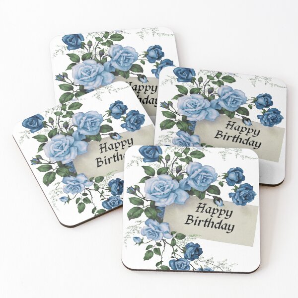 Item preview, Happy Birthday design blue roses designed and sold by HumanwreckageRB.