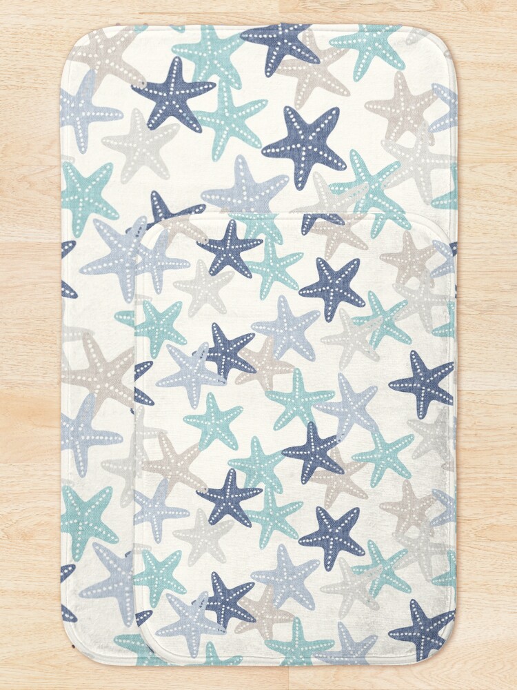Alternate view of Starfish - beach nautical - costal blue Bath Mat