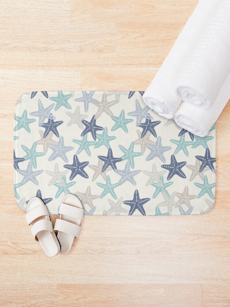 Alternate view of Starfish - beach nautical - costal blue Bath Mat