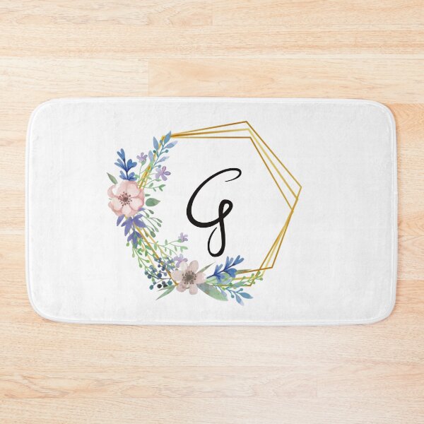 Item preview, Floral monogram with golden frame letter G designed and sold by JustSeasons.