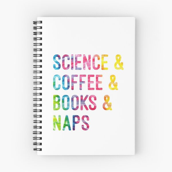 Item preview, Coffee and science and books and naps tie dye on white background designed and sold by UncleStuScience.