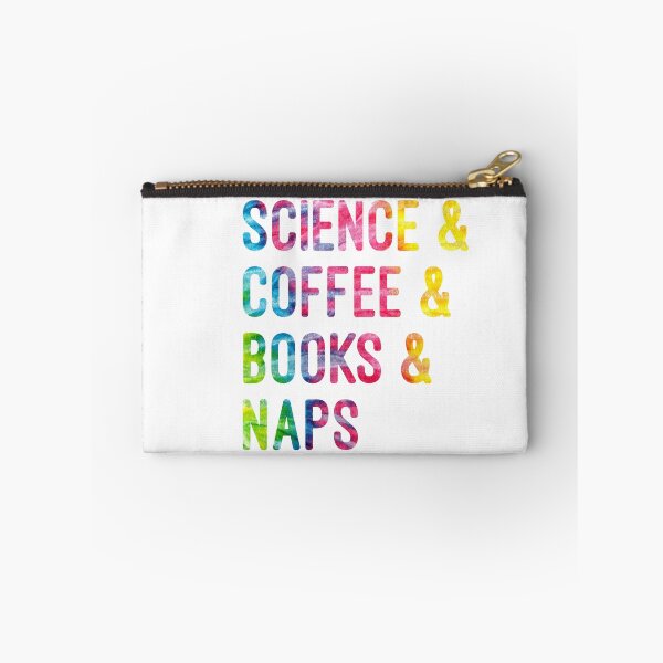 Item preview, Coffee and science and books and naps tie dye on white background designed and sold by UncleStuScience.