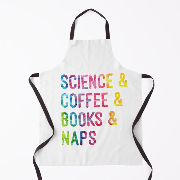 Item preview, Coffee and science and books and naps tie dye on white background designed and sold by UncleStuScience.