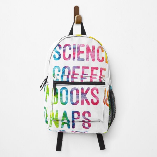 Item preview, Coffee and science and books and naps tie dye on white background designed and sold by UncleStuScience.