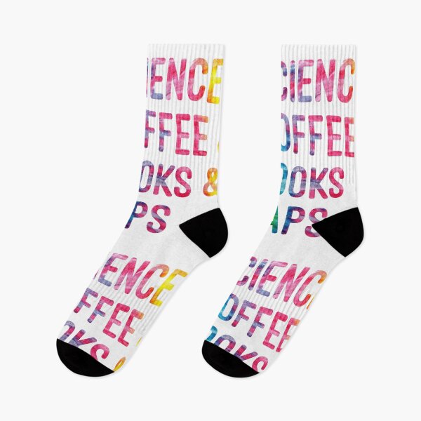 Item preview, Coffee and science and books and naps tie dye on white background designed and sold by UncleStuScience.