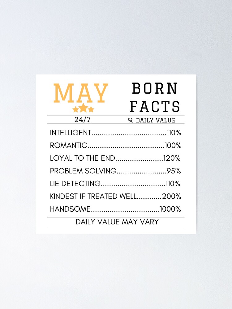 "May Birthday Quotes Born Facts." Poster for Sale by Almarous Redbubble
