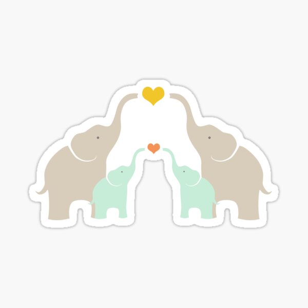Little Elephant Family Sticker