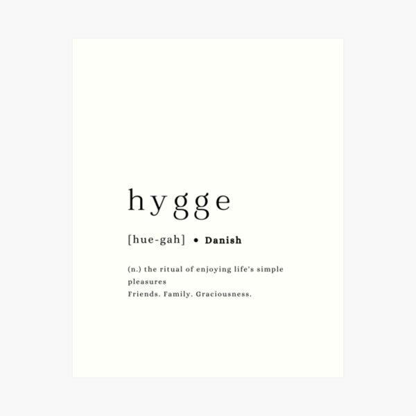 Item preview, Hygge definition and pronunciation print typography poster designed and sold by Inside Head.