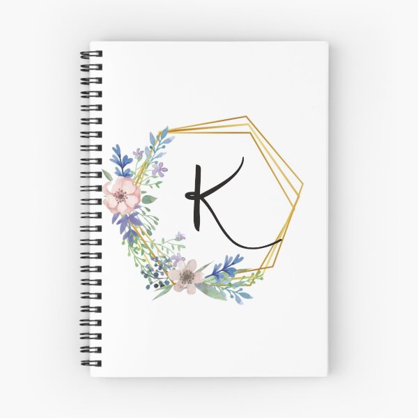 Item preview, Floral monogram with golden frame letter K designed and sold by JustSeasons.