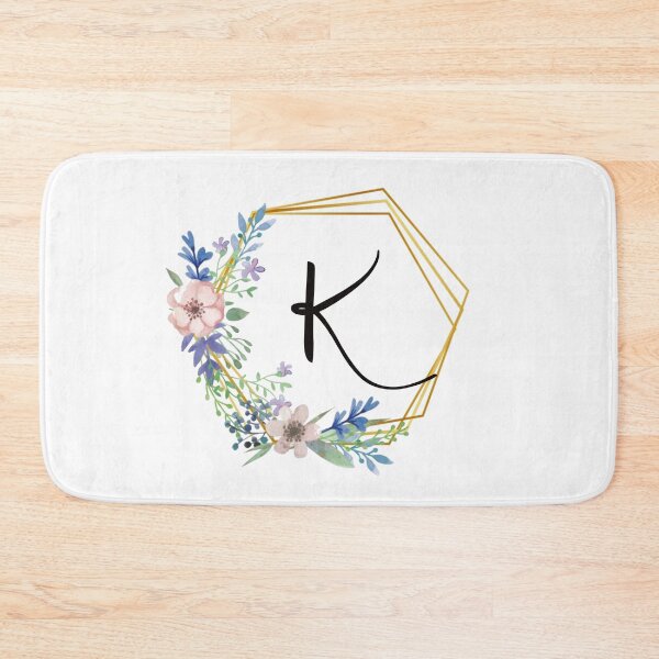 Item preview, Floral monogram with golden frame letter K designed and sold by JustSeasons.