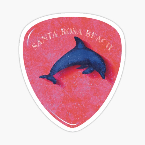 Wooden Dolphin on Smooth Guitar Pick | Sticker