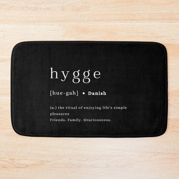Item preview,  Hygge definition and pronunciation print typography poster black background designed and sold by Inside Head.