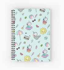 Cuaderno de espiral Fiesta en la piscina de unicornio de verano