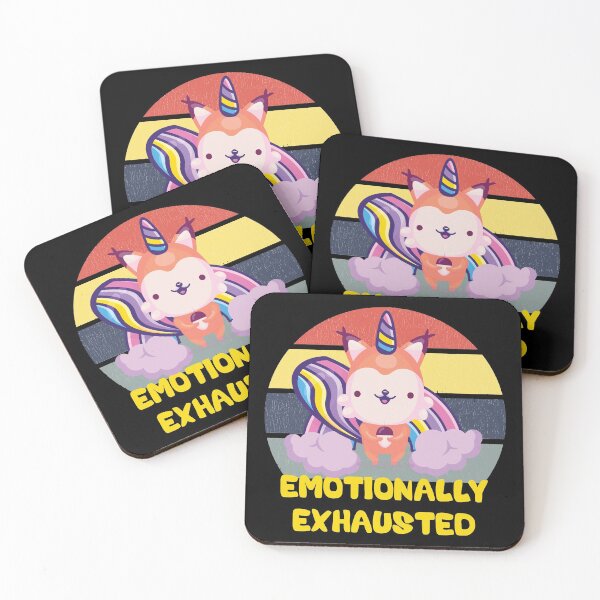 Item preview, Emotionally Exhausted Rainbow Unicorn Fox designed and sold by OMCreative.