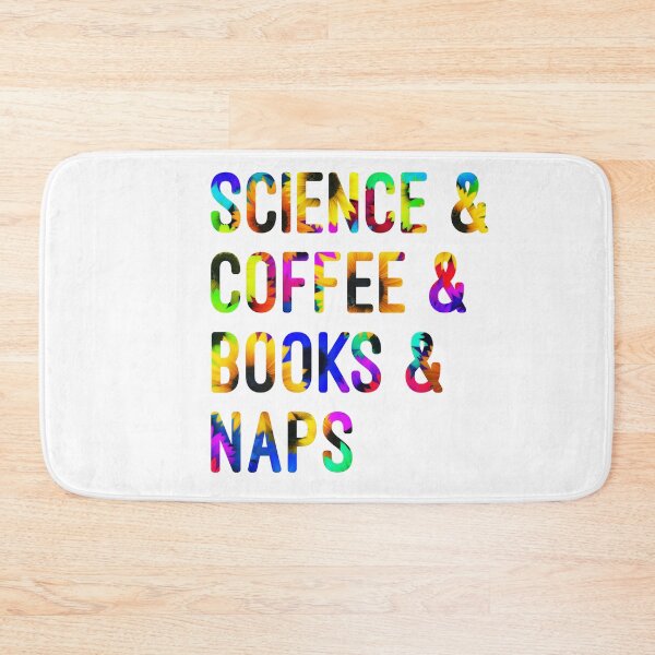 Item preview, Coffee and science and books and naps written in flowers on white background designed and sold by UncleStuScience.
