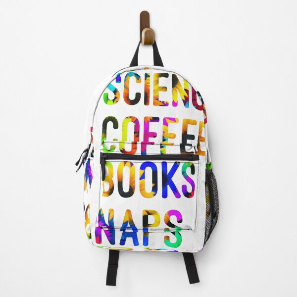 Item preview, Coffee and science and books and naps written in flowers on white background designed and sold by UncleStuScience.