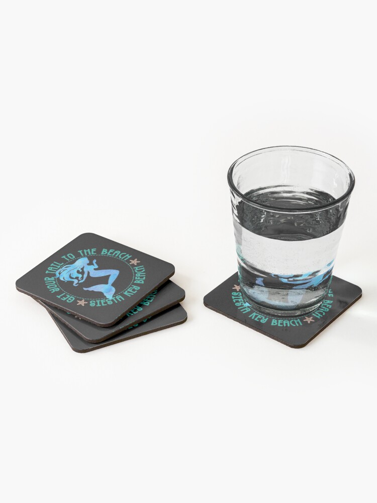 Alternate view of Siesta Key Beach Florida Funny Souvenir Design Coasters (Set of 4)