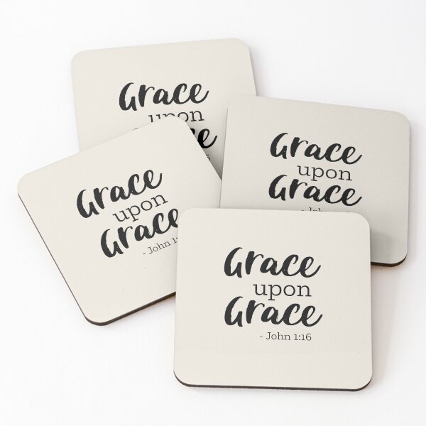 Item preview, Grace Upon Grace - John 1:16 - Black designed and sold by amazingjoy.