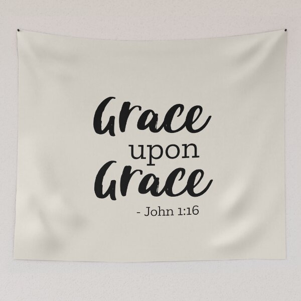 Item preview, Grace Upon Grace - John 1:16 - Black designed and sold by amazingjoy.