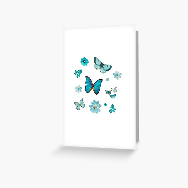 Item preview, blue flowers and blue butterfly sticker pack  designed and sold by monikizz.
