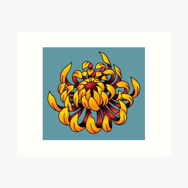 Premium Vector | Chrysanthemum flower illustration in line art style