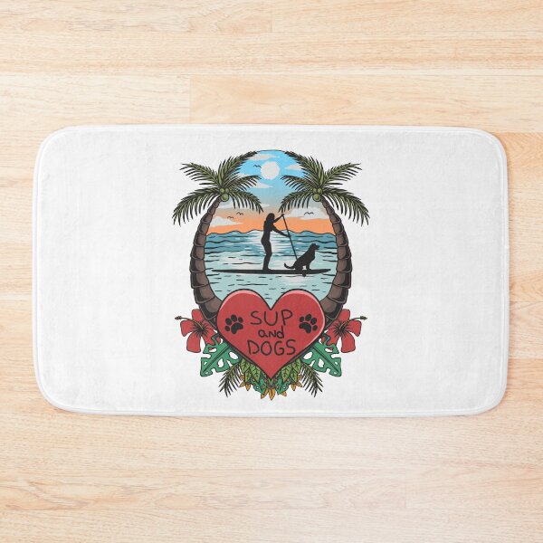Item preview, Stand Up Paddling Paddler And Dog Floral SUP Art designed and sold by MrEddie10.