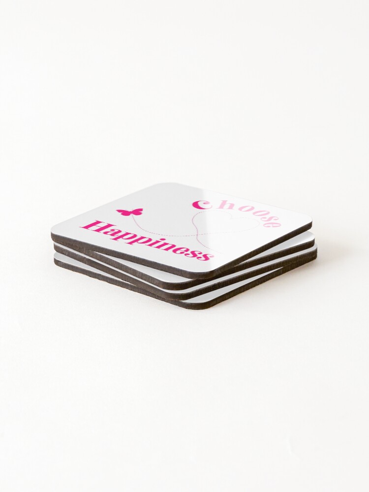 Thumbnail 4 of 5, Coasters (Set of 4), Choose Happiness designed and sold by ShowMePrints.