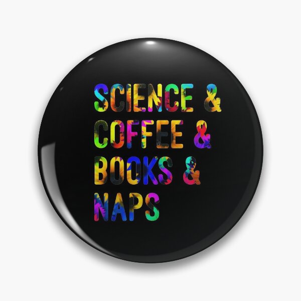 Item preview, Coffee and science and books and naps written in flowers on black background designed and sold by UncleStuScience.