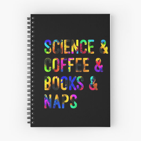 Item preview, Coffee and science and books and naps written in flowers on black background designed and sold by UncleStuScience.
