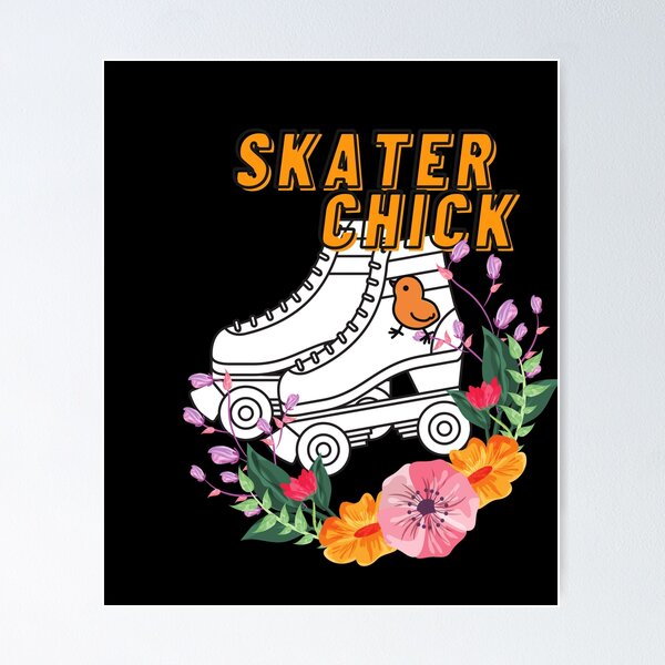Floral Roller Skates Wall Art Redbubble | Sale for