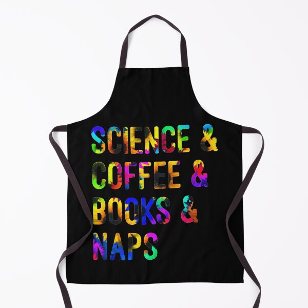 Item preview, Coffee and science and books and naps written in flowers on black background designed and sold by UncleStuScience.
