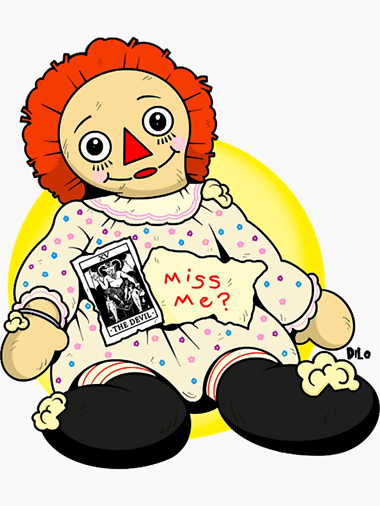 Raggedy an Doli Real Annabelle Antigo Desenho Ilustração Stock