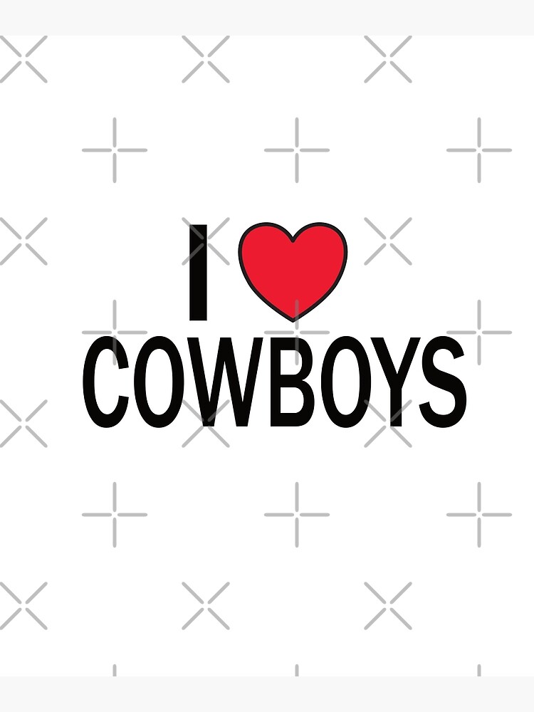 I Love Cowboys. I Heart Cowboys. Black Print Pullover Hoodie for Sale by  luvmhykdesigns