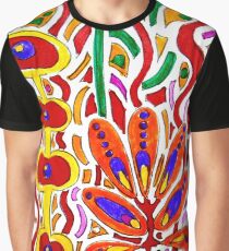 ORANGE AND YELLOW ABSTRACT FLORAL Graphic T-Shirt