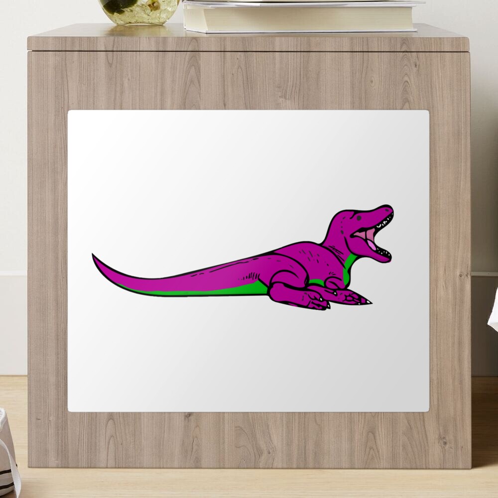 Barney tyrannosaur rex illustration Sticker for Sale by JCockney977