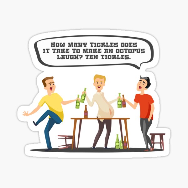 Dad Jokes Collection Octopus - It Takes Ten Tickles Gift Sticker
