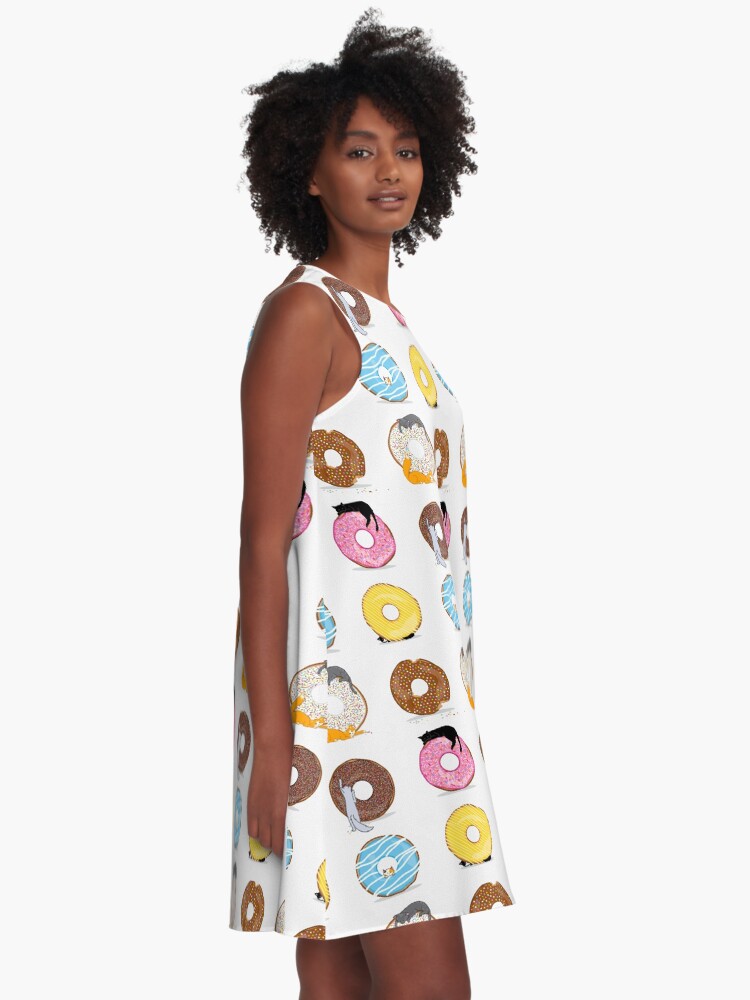 Alternate view of Cats and Doughnuts A-Line Dress