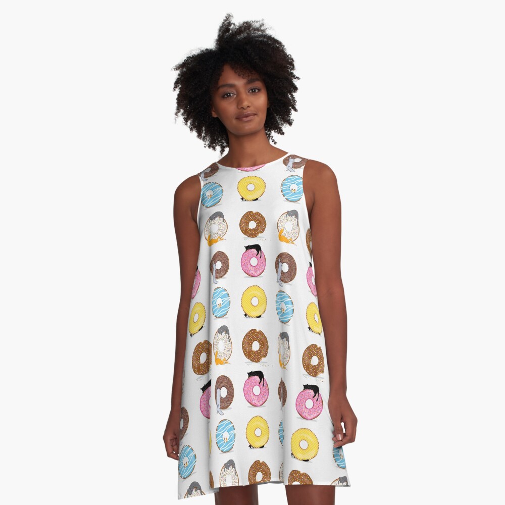 Cats and Doughnuts A-Line Dress