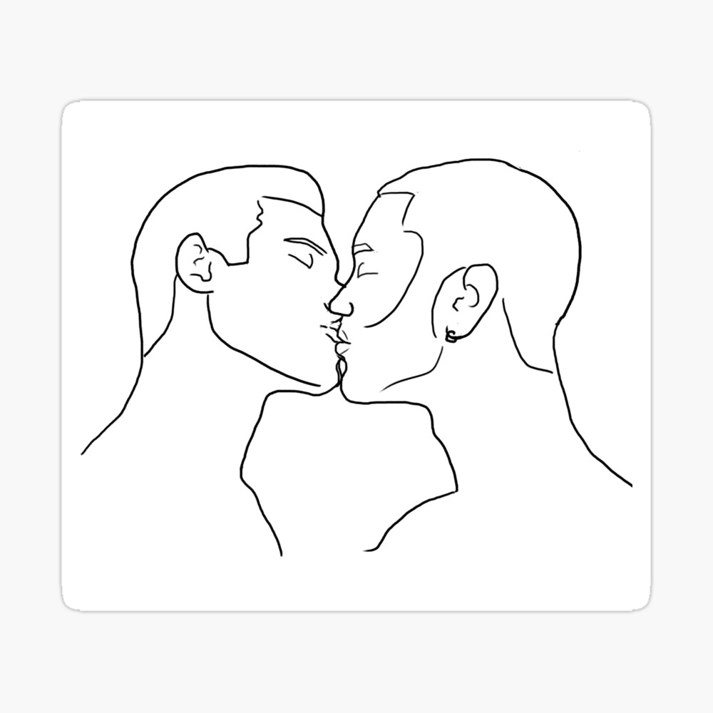 Two Men Kissing - Lineart - ❗❗HAPPY PRIDE❗❗ | Journal