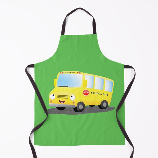 Item preview, Cute happy yellow school bus cartoon designed and sold by FrogFactory.