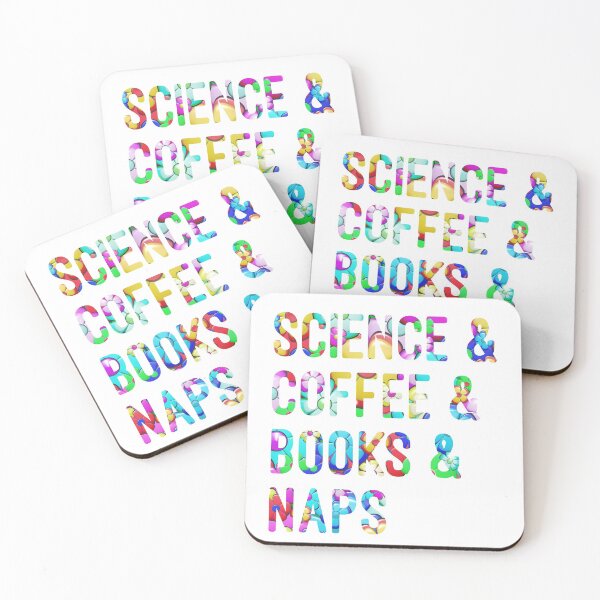 Item preview, Coffee and science and books and naps written in flowers on white background designed and sold by UncleStuScience.