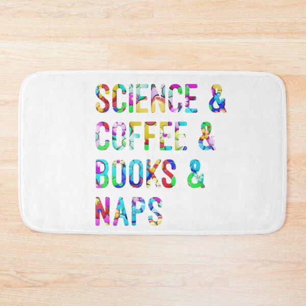 Item preview, Coffee and science and books and naps written in flowers on white background designed and sold by UncleStuScience.