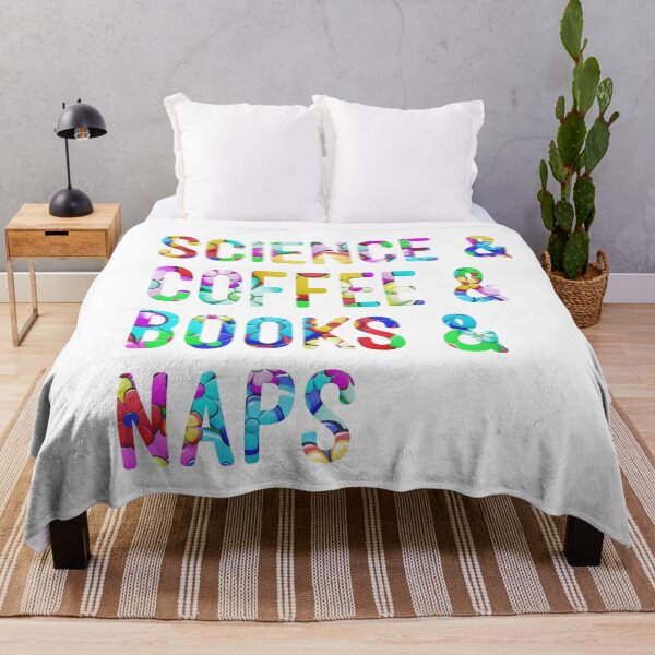 Item preview, Coffee and science and books and naps written in flowers on white background designed and sold by UncleStuScience.