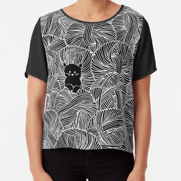 Yarn Ball Pit in Black Chiffon Top