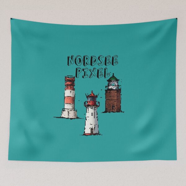 Item preview, North Sea Lighthouse Pixel Sticker Pack -Sylt Kampen Helgoland Dune Coast designed and sold by emm-j.